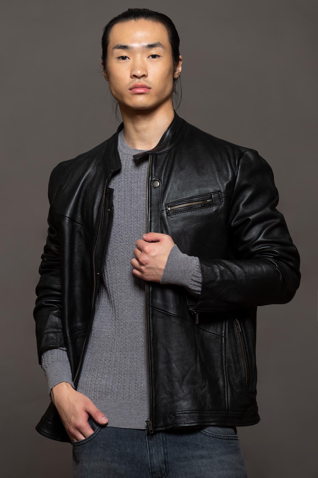 8009NE - CAMPERA CUERO CAMDEN NEGRO